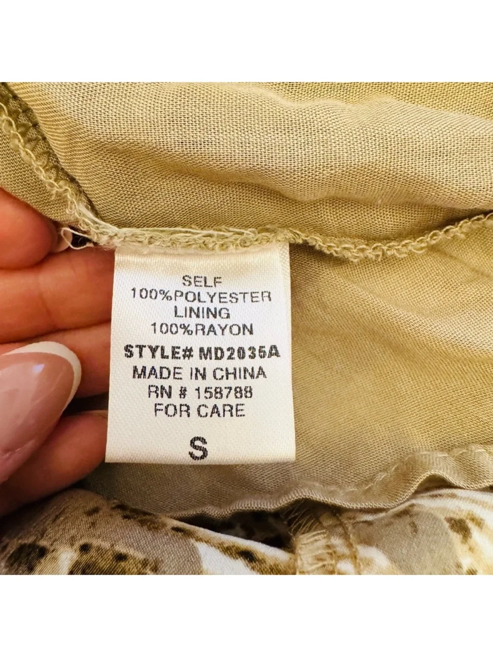 2b. Rych Satin Snake Print Ruched Midi Dress Brown Tan Size S NWOT - Picture 4 of 5